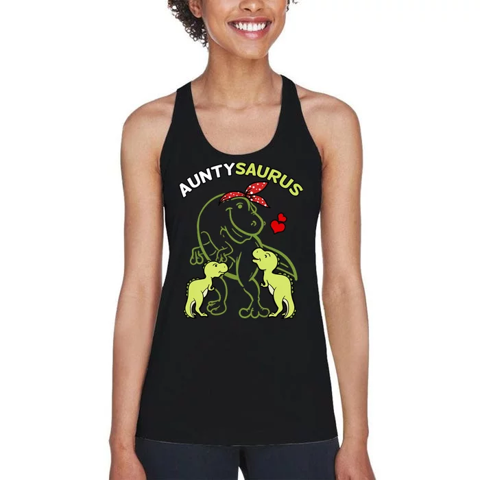 Auntysaurus Aunty 2 Dinosaur Aunt & Uncles Day Women's Racerback Tank