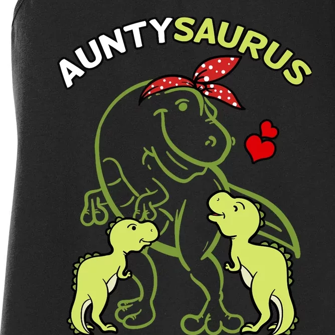 Auntysaurus Aunty 2 Dinosaur Aunt & Uncles Day Women's Racerback Tank