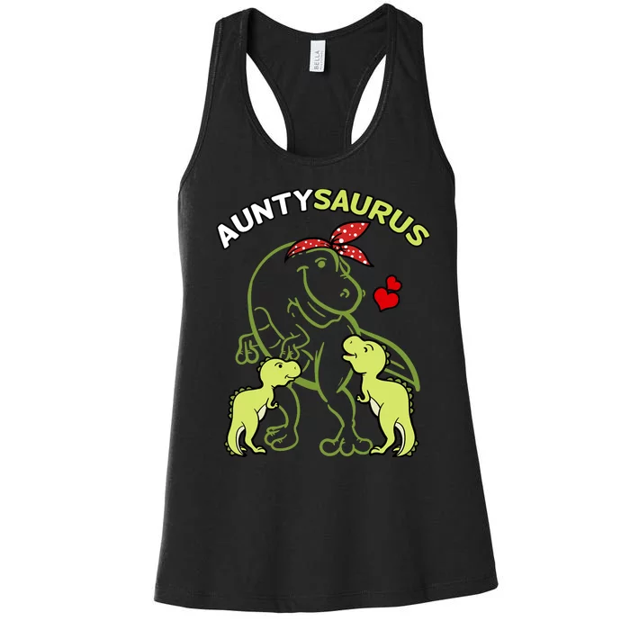 Auntysaurus Aunty 2 Dinosaur Aunt & Uncles Day Women's Racerback Tank