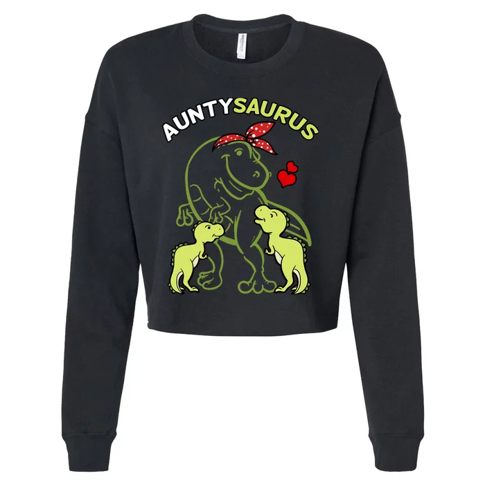 Auntysaurus Aunty 2 Dinosaur Aunt & Uncles Day Cropped Pullover Crew