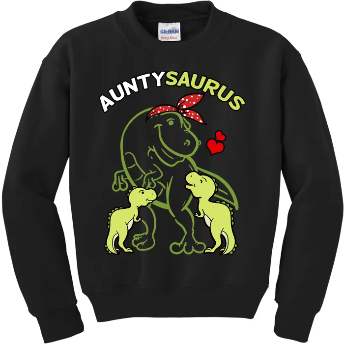 Auntysaurus Aunty 2 Dinosaur Aunt & Uncles Day Kids Sweatshirt