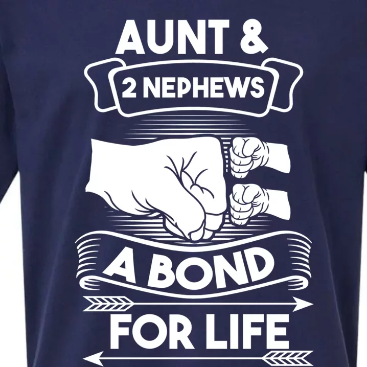 Aunt And 2 Nephews A Bond For Life Aunts Nieces Cool Gift Sueded Cloud Jersey T-Shirt