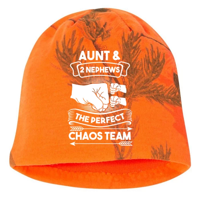 Aunt And 2 Nephews The Perfect Chaos Team Aunts Nieces Cute Gift Kati - Camo Knit Beanie