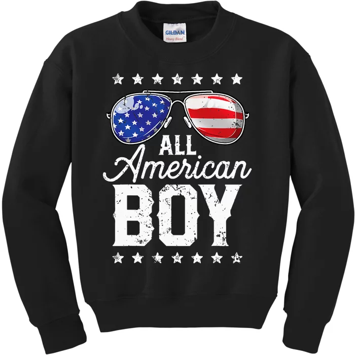 All American 4th Of July USA Sunglasses Family Matching Kids Sweatshirt