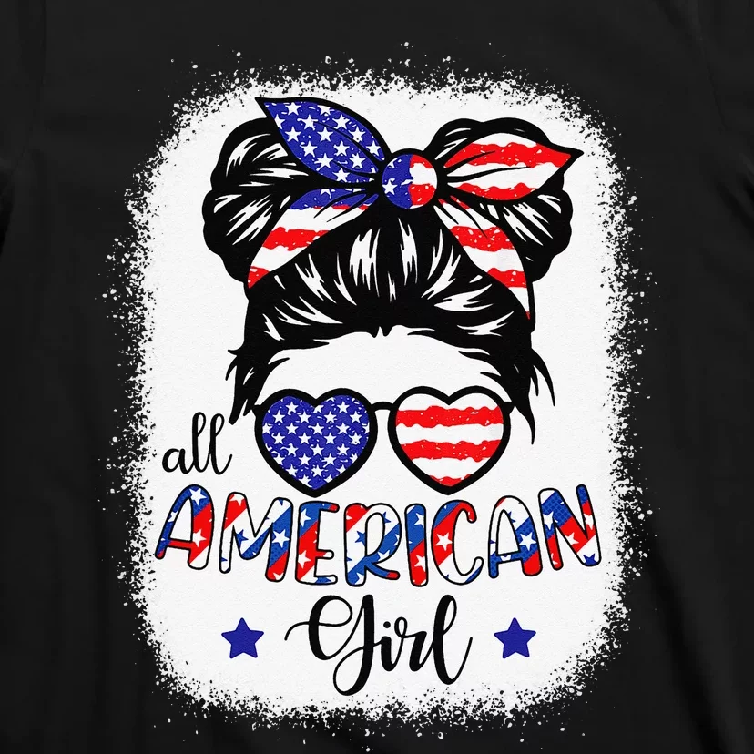 All American 4th of July Bleached Daughter USA T-Shirt