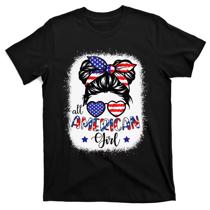 All American 4th of July Bleached Daughter USA T-Shirt