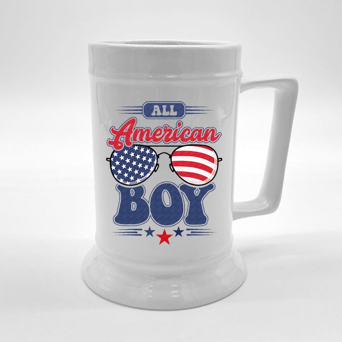 All American 4th Of July Family Matching Front & Back Beer Stein