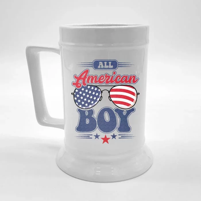 All American 4th Of July Family Matching Front & Back Beer Stein