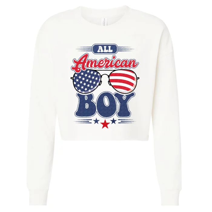 All American 4th Of July Family Matching Cropped Pullover Crew