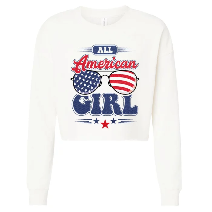 All American 4th Of July Family Matching Cropped Pullover Crew