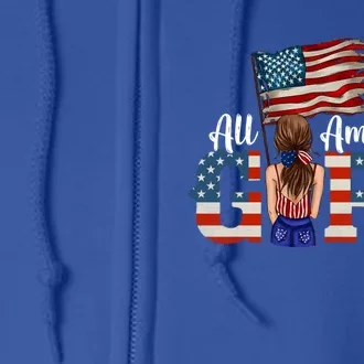 All American 4th Of July American Flag Daughter Usa Great Gift Full Zip Hoodie