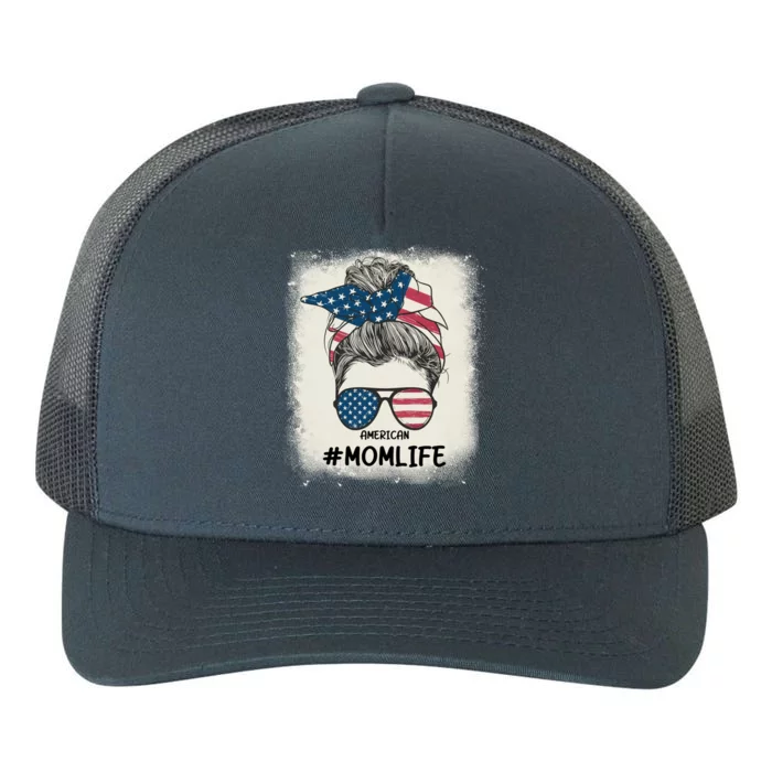 All American 4th Of July Meaningful Gift Mom Messy Bun Usa Gift Yupoong Adult 5-Panel Trucker Hat