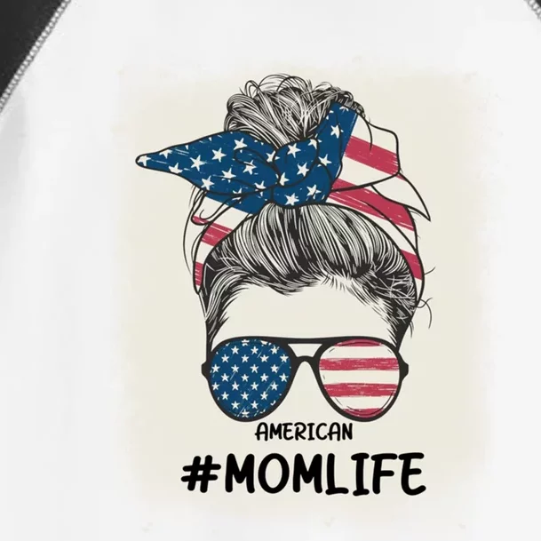 All American 4th Of July Meaningful Gift Mom Messy Bun Usa Gift Toddler Fine Jersey T-Shirt