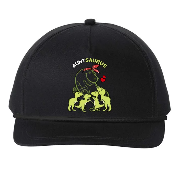 Auntsaurus Aunt 4 Dinosaur Family Day Funny Gift Snapback Five-Panel Rope Hat