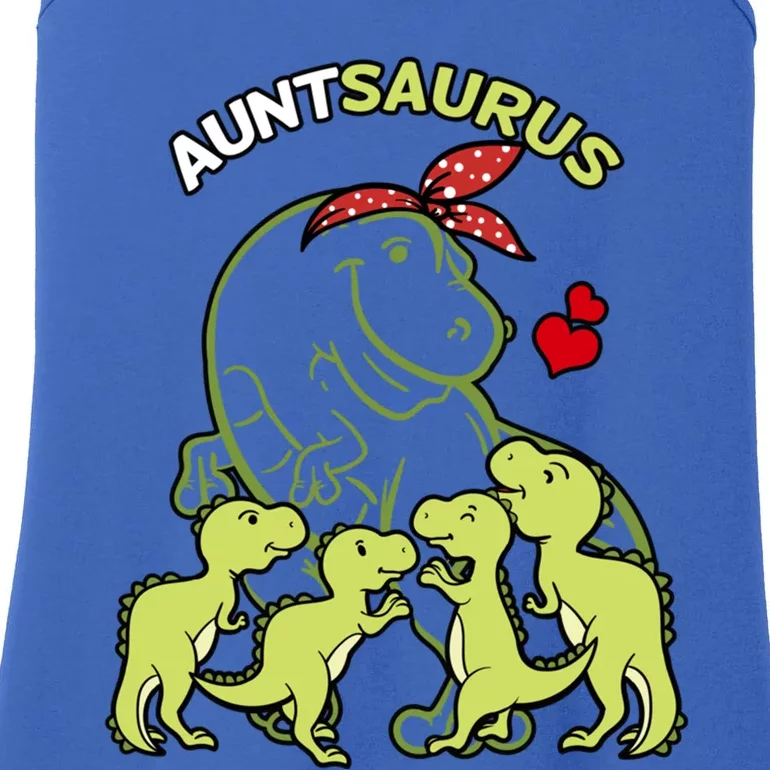 Auntsaurus Aunt 4 Dinosaur Family Day Funny Gift Ladies Essential Tank