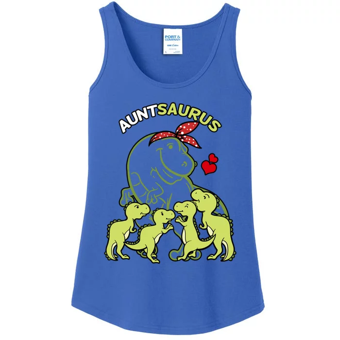 Auntsaurus Aunt 4 Dinosaur Family Day Funny Gift Ladies Essential Tank