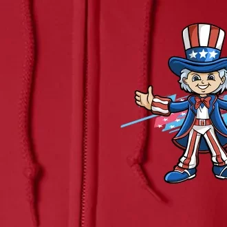 All American 4th Of July Independence Day Full Zip Hoodie