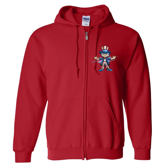 All American 4th Of July Independence Day Full Zip Hoodie