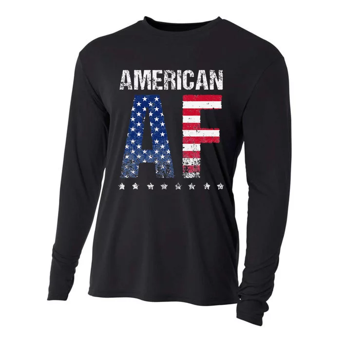 American af 4th of july funny novelty design for merica Cooling Performance Long Sleeve Crew