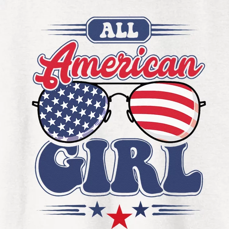 All American 4th Of July Family Matching Women's Crop Top Tee