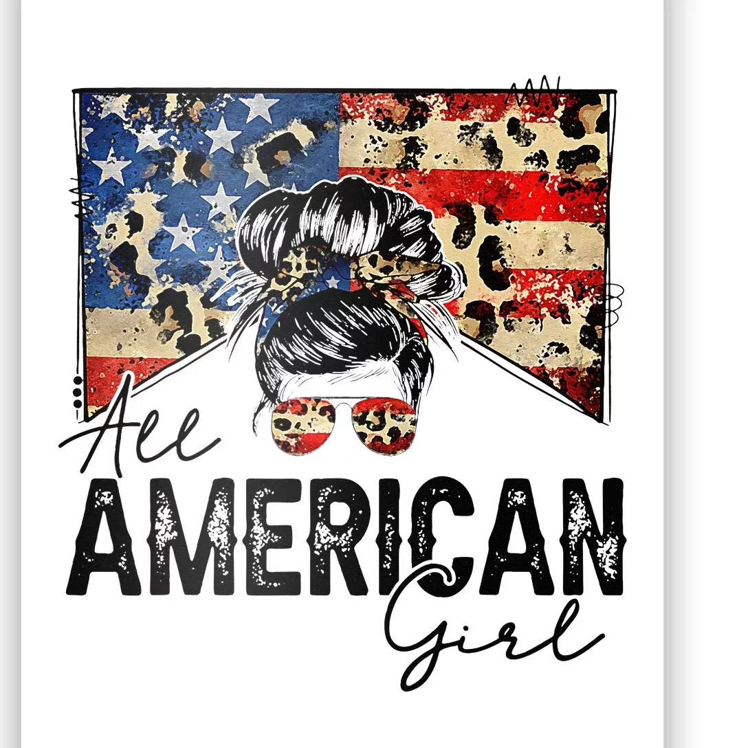 All American 4th Of July  Messy Bun USA Flag Poster