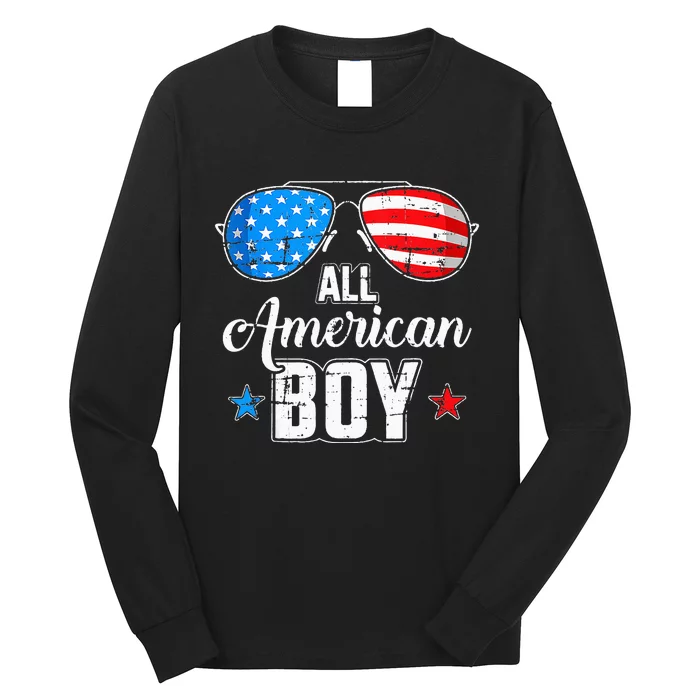 All American 4th Of July USA Sunglasses Family Matching Long Sleeve Shirt