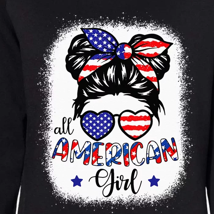 All American 4th Of July Bleached Daughter USA Womens California Wash Sweatshirt