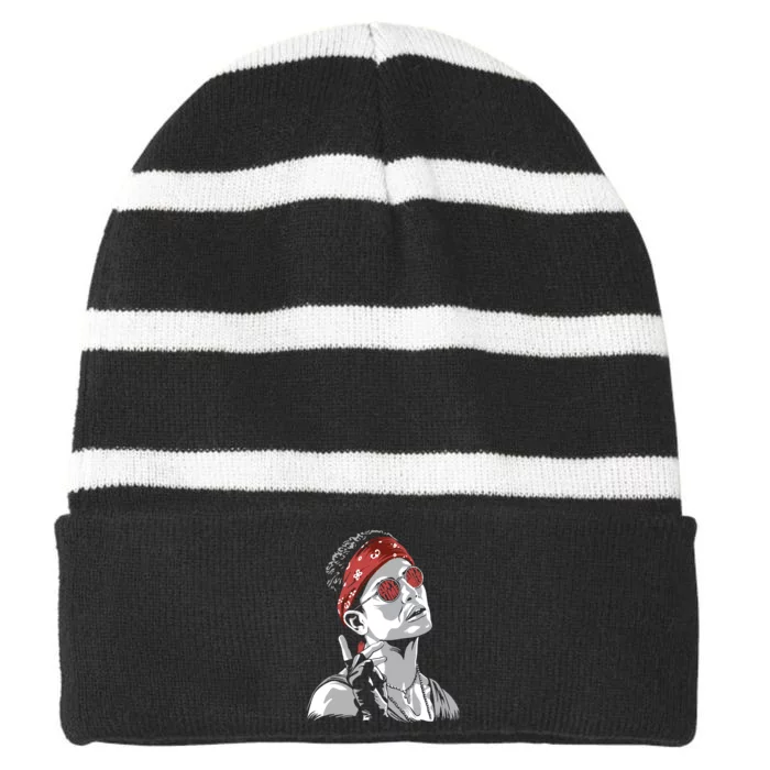 Anytime. Anywhere. Striped Beanie with Solid Band