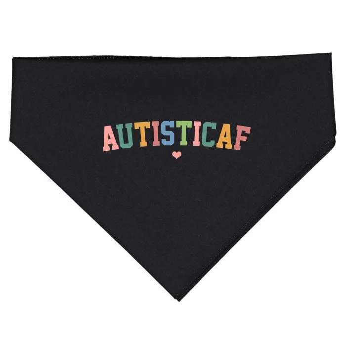 Autistic Af Autism Awareness Colorful USA-Made Doggie Bandana