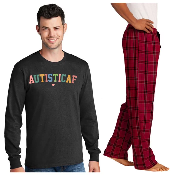 Autistic Af Autism Awareness Colorful Long Sleeve Pajama Set