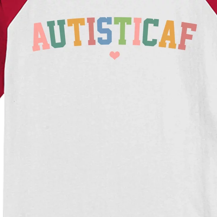 Autistic Af Autism Awareness Colorful Kids Colorblock Raglan Jersey