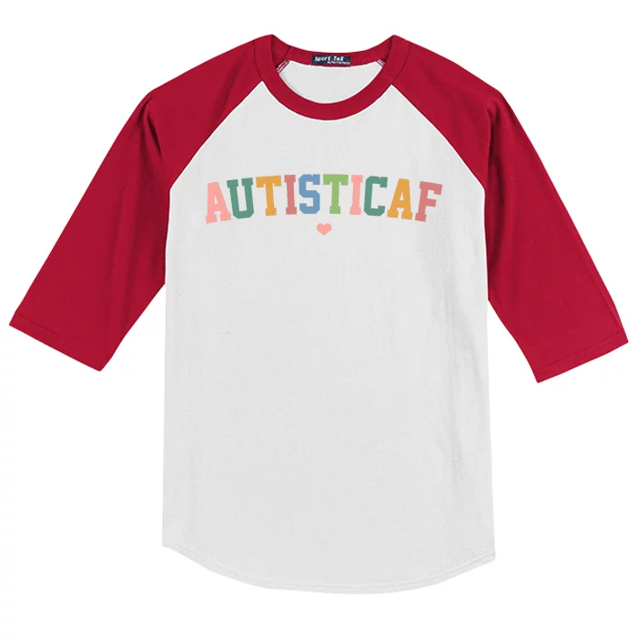 Autistic Af Autism Awareness Colorful Kids Colorblock Raglan Jersey