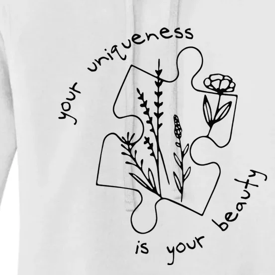 Autism Awareness Acceptance Your Uniqueness Is Your Beauty Women's Pullover Hoodie