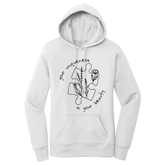 Autism Awareness Acceptance Your Uniqueness Is Your Beauty Women's Pullover Hoodie