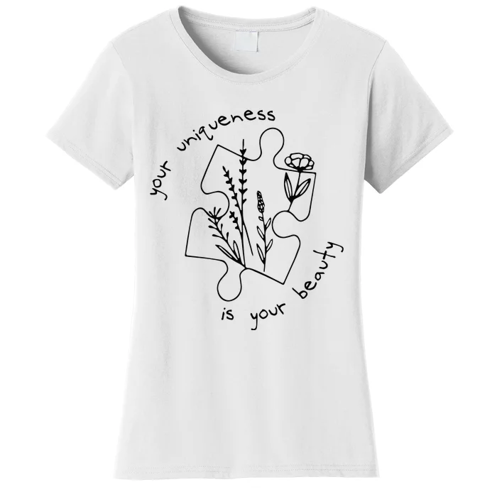 Autism Awareness Acceptance Your Uniqueness Is Your Beauty Women's T-Shirt