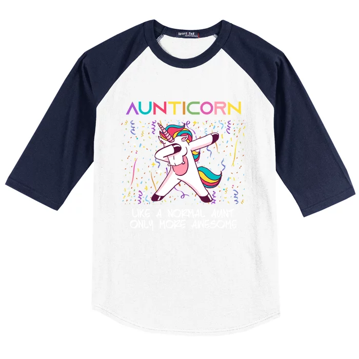 Aunticorn An Awesome Aunt Dabbing Unicorn Dancing Cute Gift Baseball Sleeve Shirt