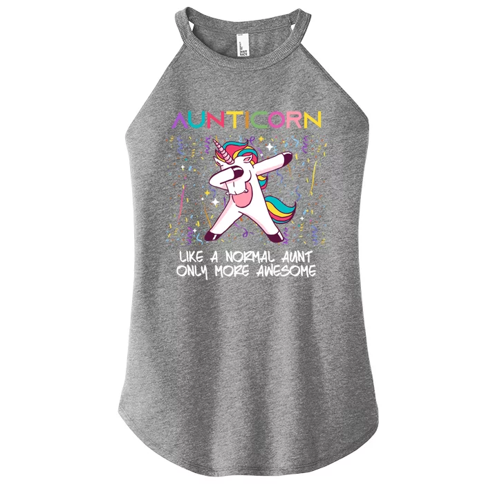 Aunticorn An Awesome Aunt Dabbing Unicorn Dancing Cute Gift Women’s Perfect Tri Rocker Tank