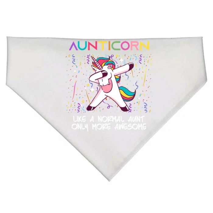 Aunticorn An Awesome Aunt Dabbing Unicorn Dancing Cute Gift USA-Made Doggie Bandana