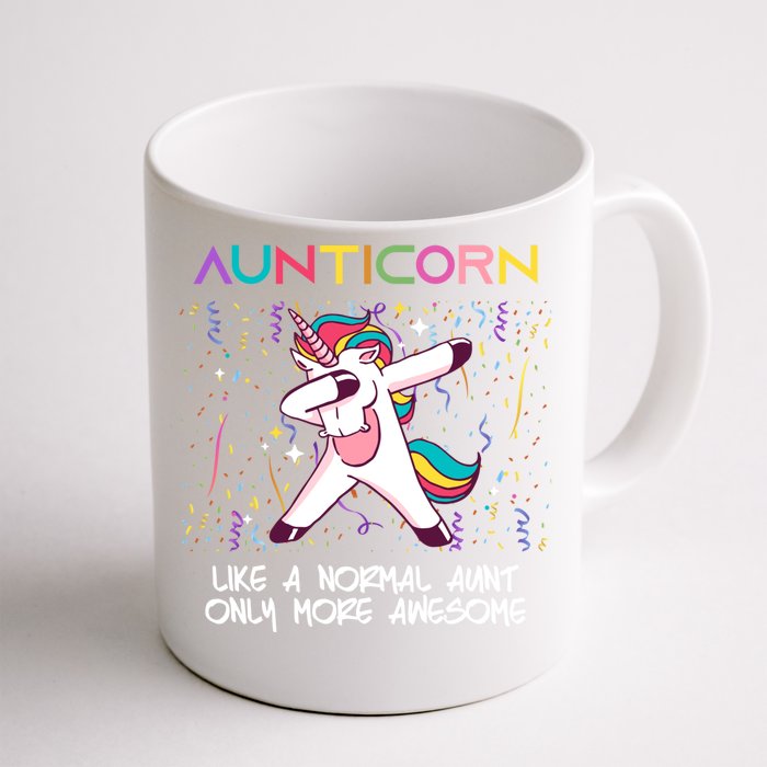 Aunticorn An Awesome Aunt Dabbing Unicorn Dancing Cute Gift Front & Back Coffee Mug