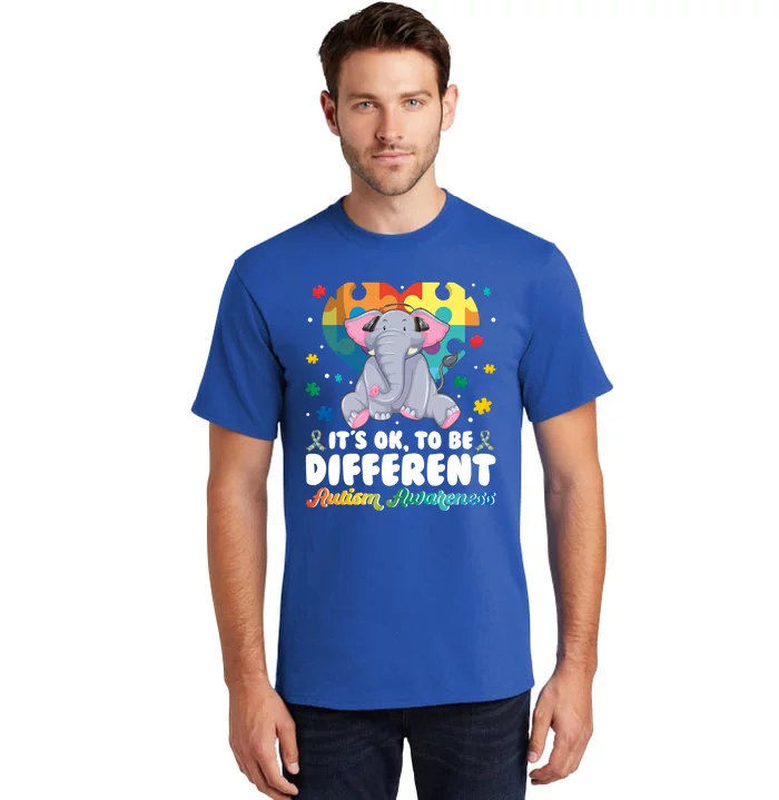 Autism Awareness Acceptance Its Ok To Be Different Elephants Gift Tall T-Shirt