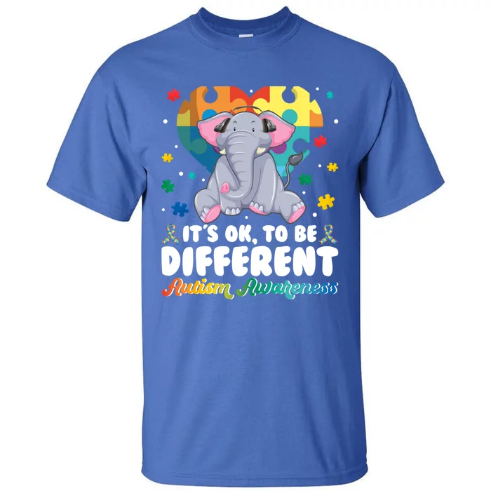 Autism Awareness Acceptance Its Ok To Be Different Elephants Gift Tall T-Shirt