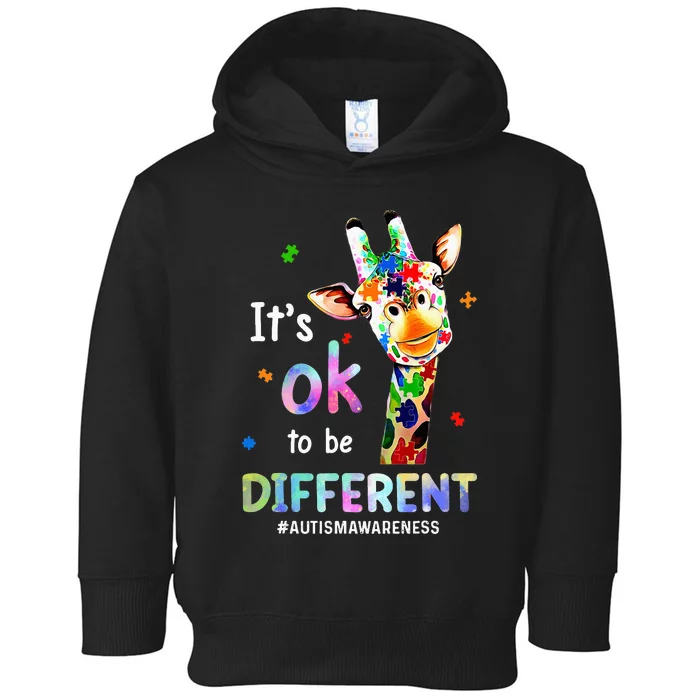 Autism Awareness Acceptance Giraffe Its Ok To Be Different Toddler Hoodie