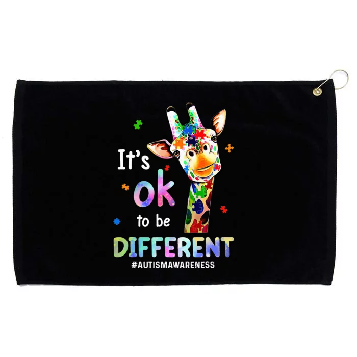 Autism Awareness Acceptance Giraffe Its Ok To Be Different Grommeted Golf Towel