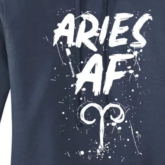 Aries Af Astrology March April Birthday Zodiac Funny Gift Cute Gift Women's Pullover Hoodie