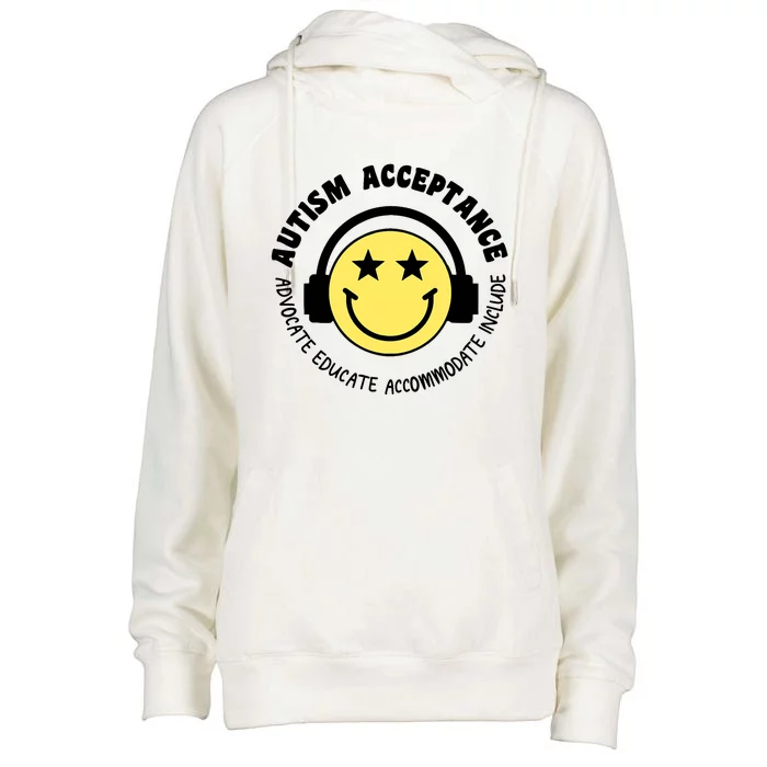 Autism Awareness Acceptance Special Education Teacher Womens Funnel Neck Pullover Hood