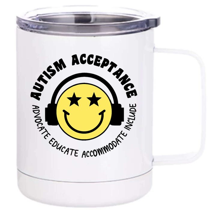 Autism Awareness Acceptance Special Education Teacher Front & Back 12oz Stainless Steel Tumbler Cup