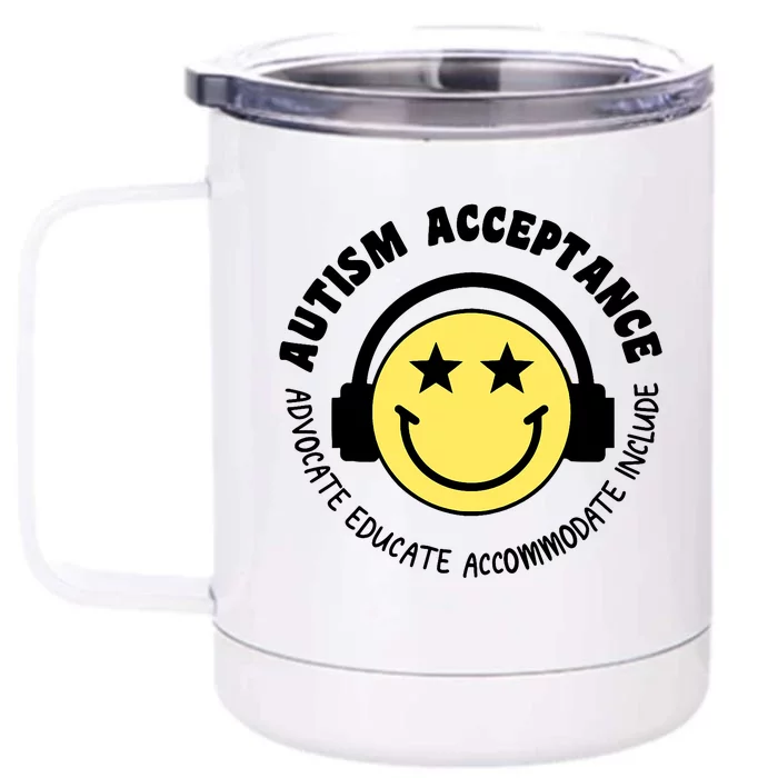 Autism Awareness Acceptance Special Education Teacher Front & Back 12oz Stainless Steel Tumbler Cup