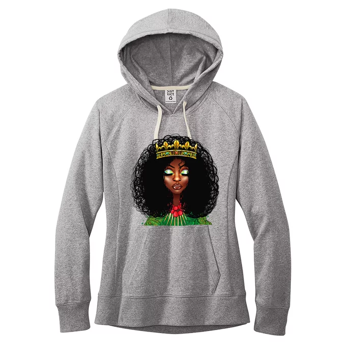 Afro African American Women Black Melanin Queen Juneteenth Women's Fleece Hoodie