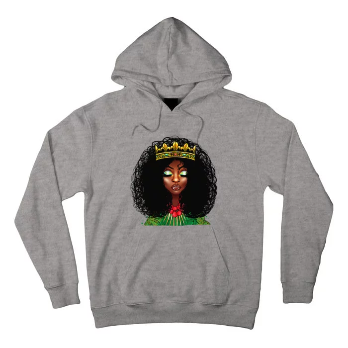 Afro African American Women Black Melanin Queen Juneteenth Tall Hoodie