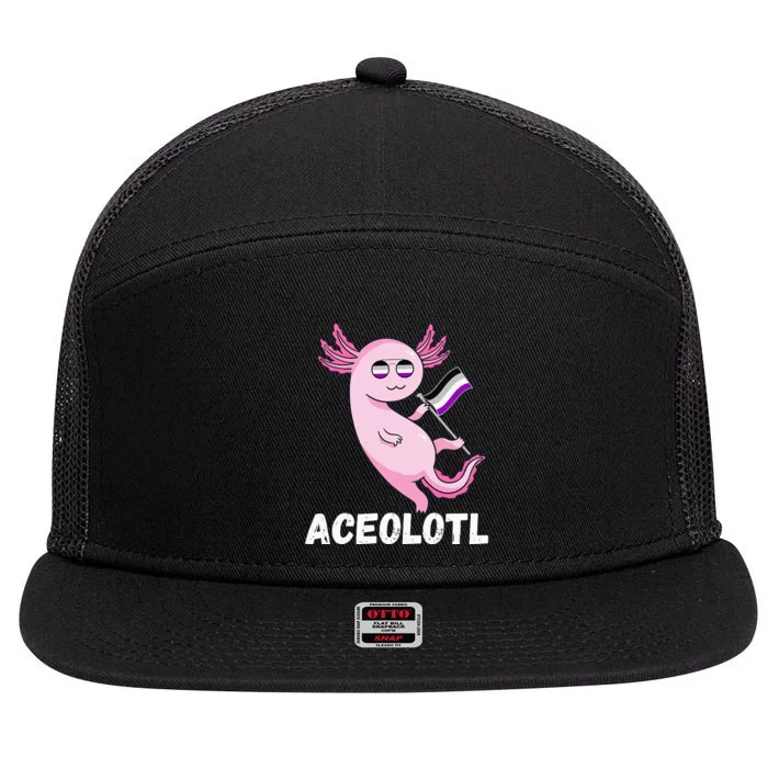 Ace Axolotl Asexual Pride Flag Mexican Salamander LGBT 7 Panel Mesh Trucker Snapback Hat